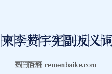 柬李赞宇宪副反义词是什么意思的图片